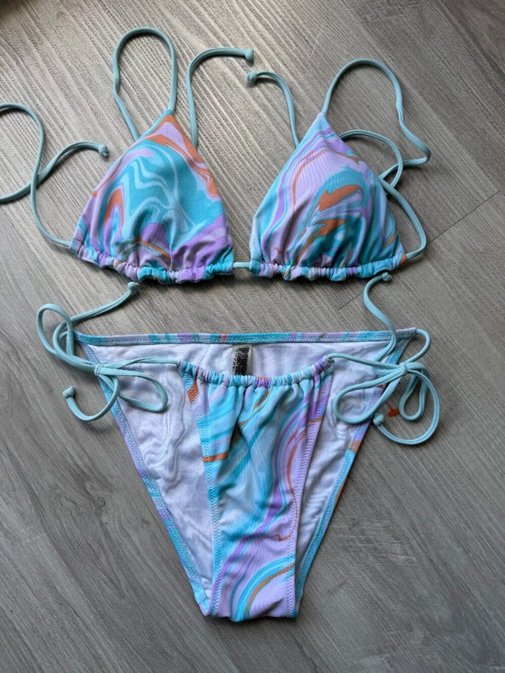 Victoria’s Secret PINK Pastel Marble Bikini Set Size S (Top & Bottom) NWOT - Picture 3 of 13